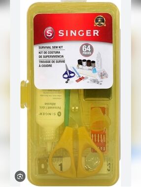 SINGER 64-Piece Survival Sew Kit - Yellow Case